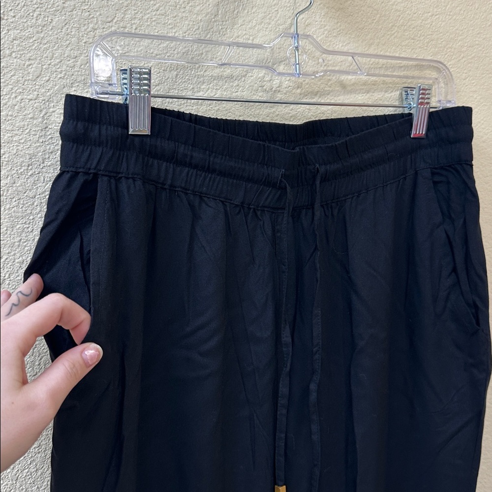 NWT Lascana Black Pull-On Tapered Pants 100% Viscose Size US 8 - Picture 5 of 8